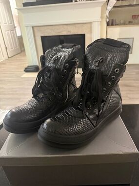Rick Owens x Chrome Hearts Black Python Geobasket Size 43 U8800 Made In Italy
